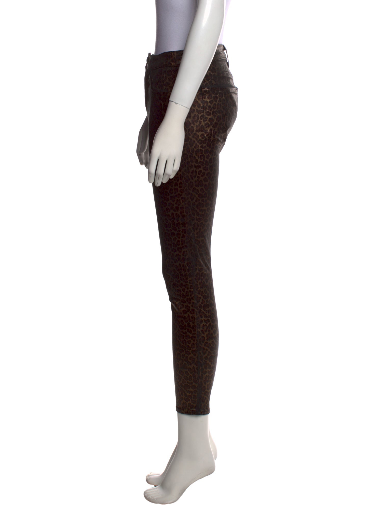 L'Agence Animal Print Skinny Leg Pants